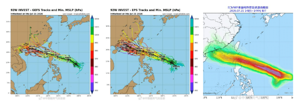 紅霞颱風預測分歧